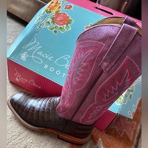 New! $249! Macie Bean With All My Bite Cowboy Cowgirl Boots Roper Size 10 M